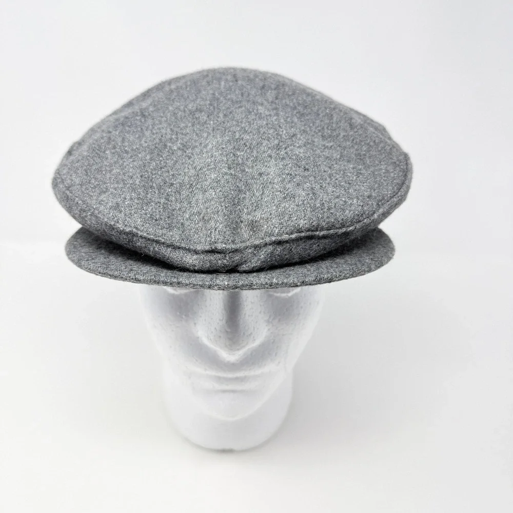 Country Gentleman Mens Grey Wool Blend Flat Cap Ivy Newsboy Hat Size 7 5/8